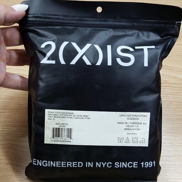 2XIST Boxer Briefs Mens XL Gray Black 3-Pack Essential No Show Cotton Stretch - Picture 3 of 4